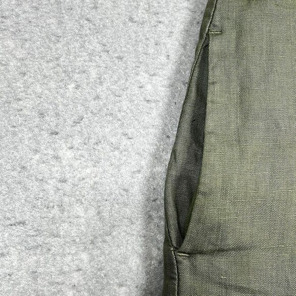 Tommy Bahama Linen Shift Dress Size Medium Green Ruffle Pockets Beach Sleeveless - Picture 11 of 14